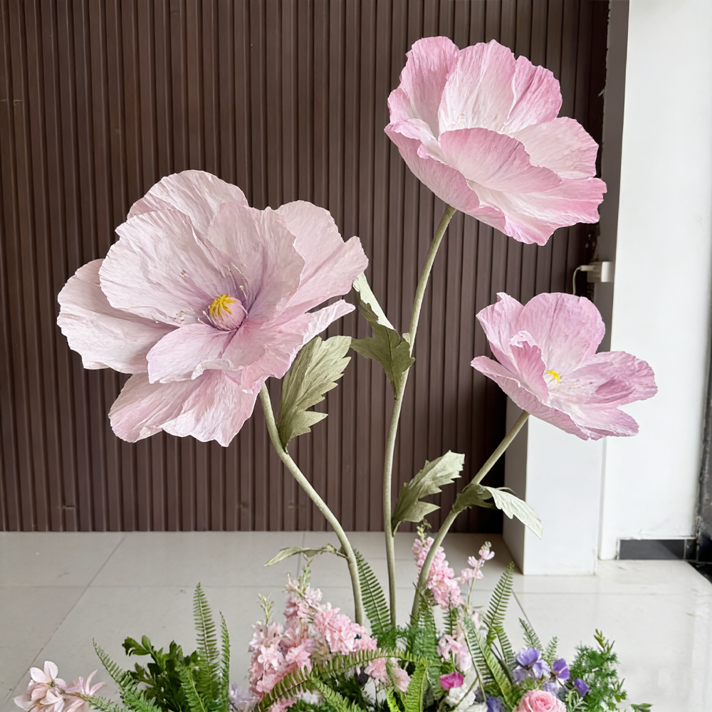 Flowerva Luxe Couture Ruffled Poppy Art Installation