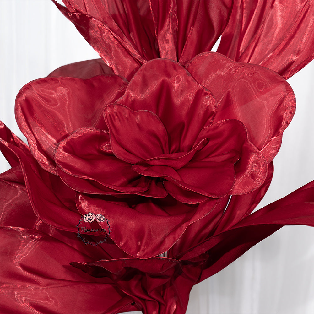 Flowerva Crimson Dream  Floral Heart Silk Textured Table Flower