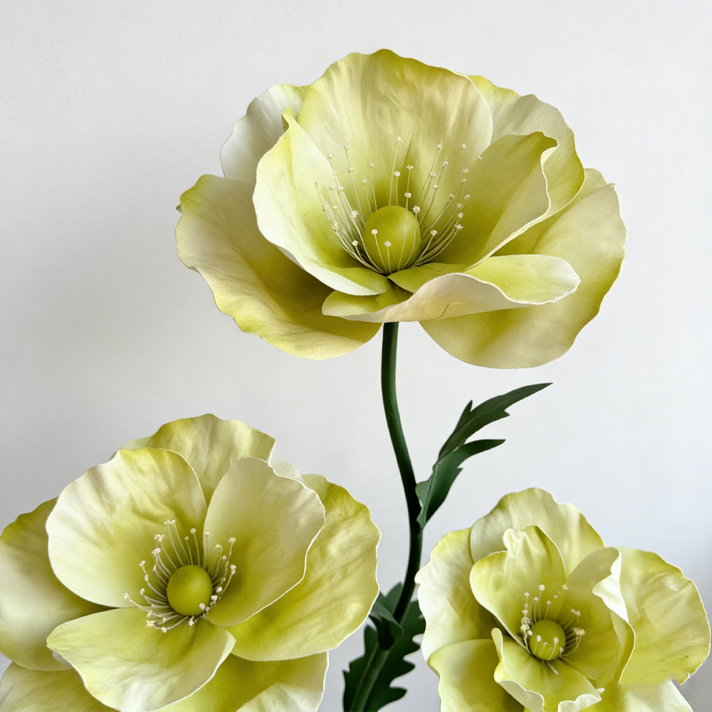 Flowerva Luminous Poppy Green Premium Flower