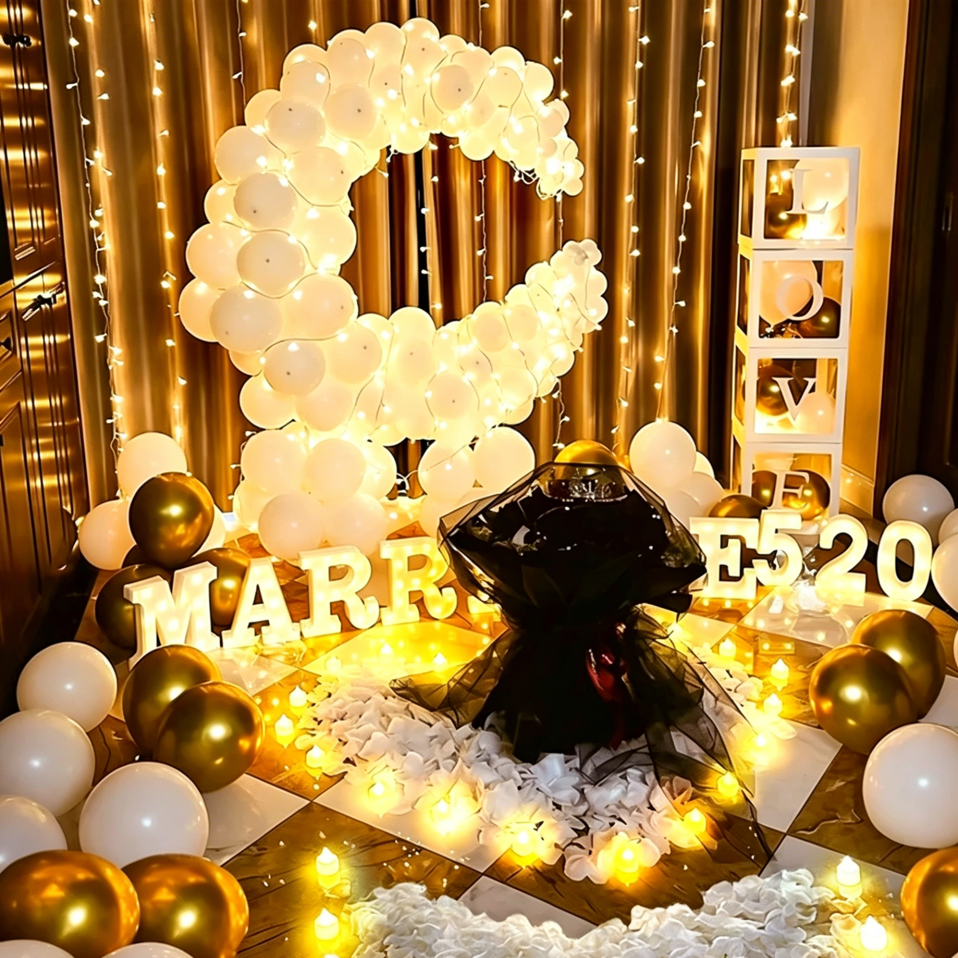 Flowerva Romantic Balloon Decor Kit for Proposal & Confession