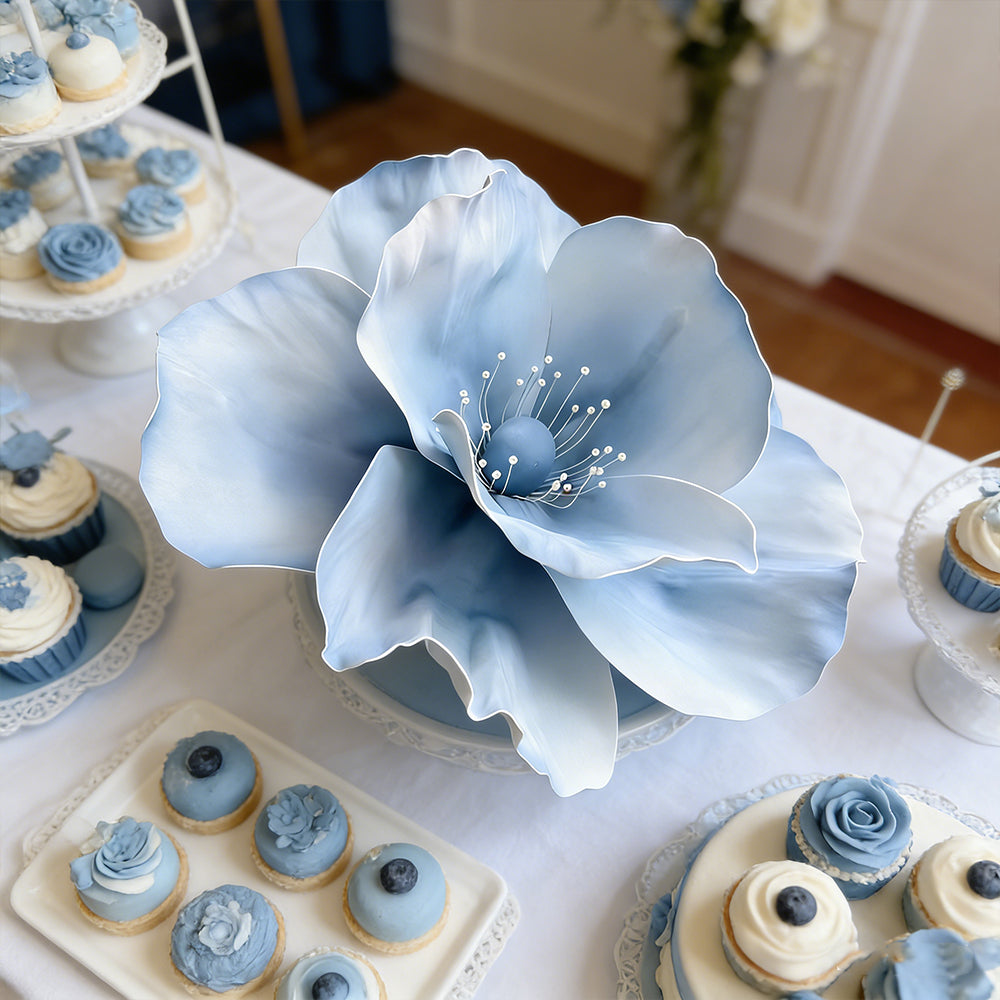 Flowerva Luminous Poppy Blue Premium Flower