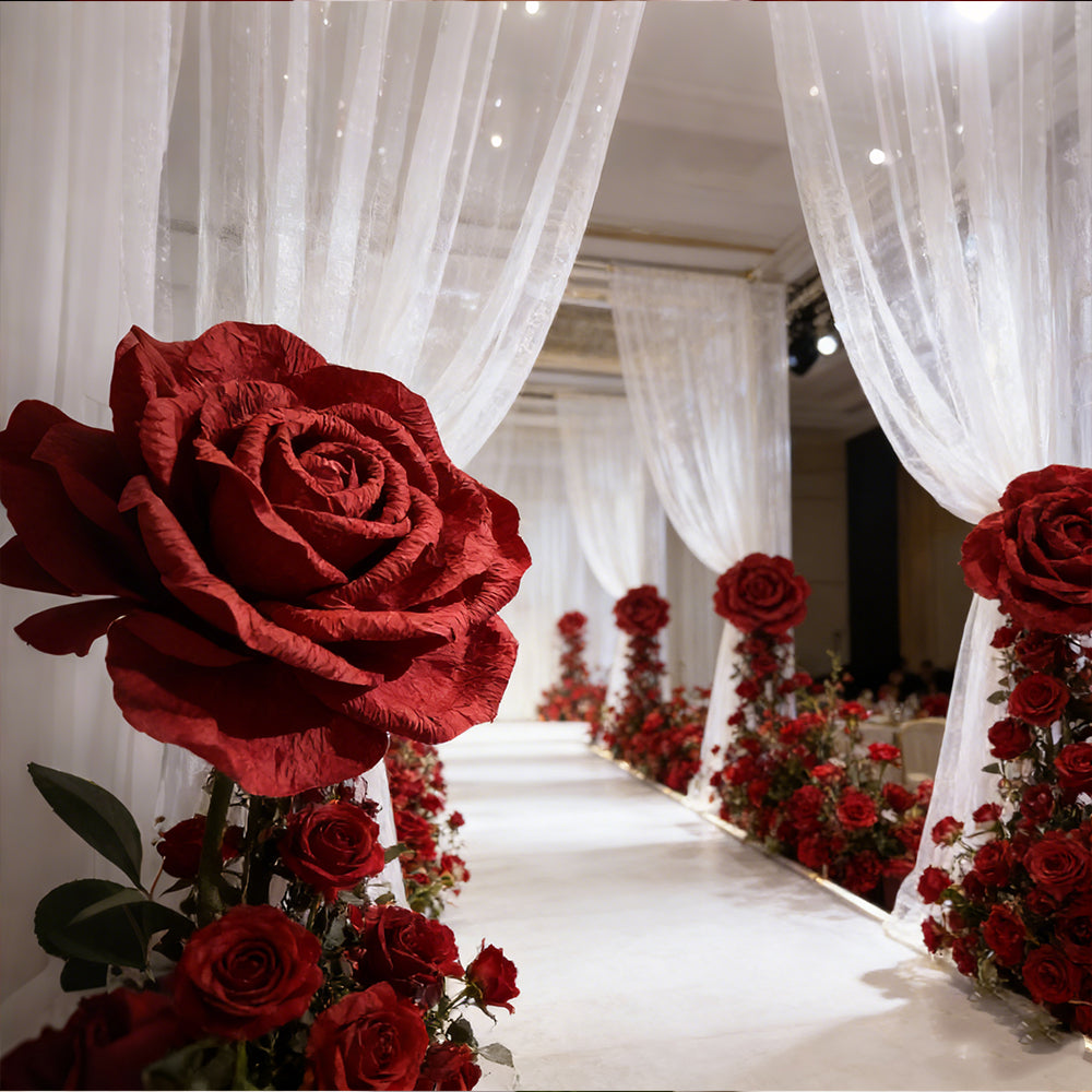 Flowerva Blazing Crimson Rose Premium Flower