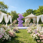 Flowerva Retro Purple Fan Shaped Wedding Decoration