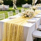 Flowerva Pearl Tulle Table Runner