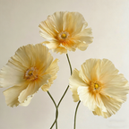 Flowerva Ethereal Crepe Paper Poppy Yellow Art Installation