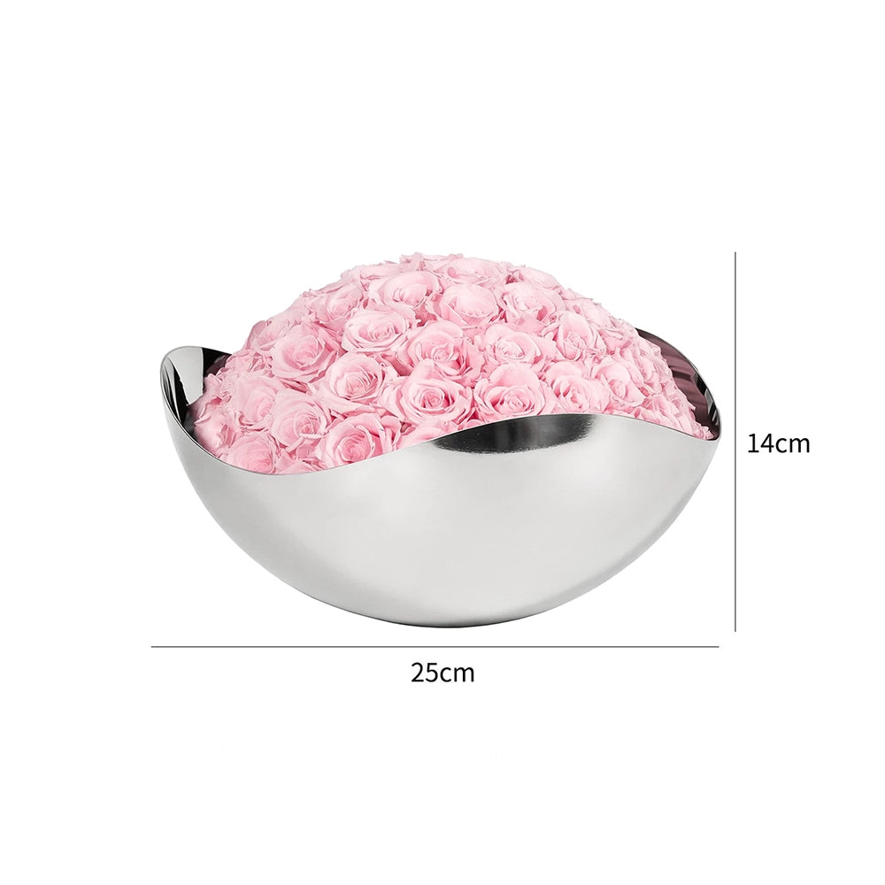 Flowerva Sculptural Metal Bowl Arrangement Premium Decor