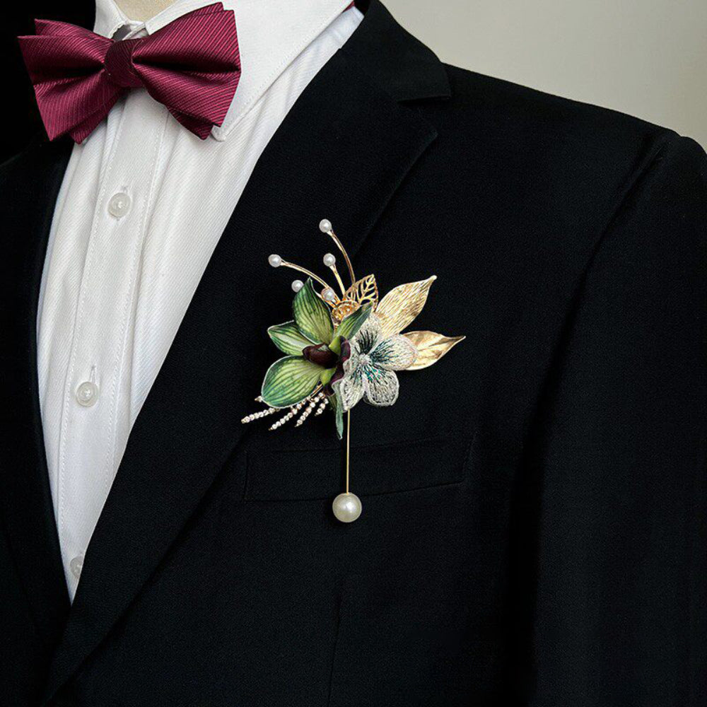 Green Orchid Magnetic Boutonnière
