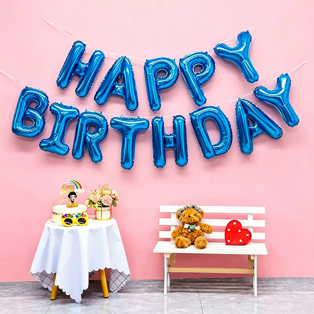 Flowerva Happy Birthday Letter Foil Balloons Party Decorations