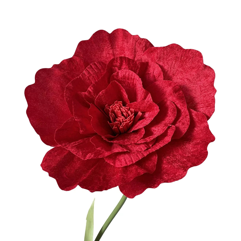 Flowerva Crimson Monochromatic Relief Premium Decor