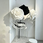 Flowerva White Rose Chroma Cluster Premium Decor