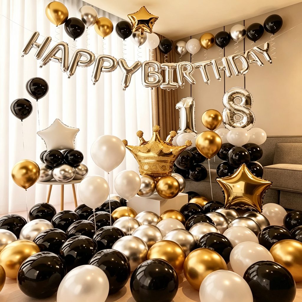 Flowerva 18th Birthday Balloon Decoration for Adult Party