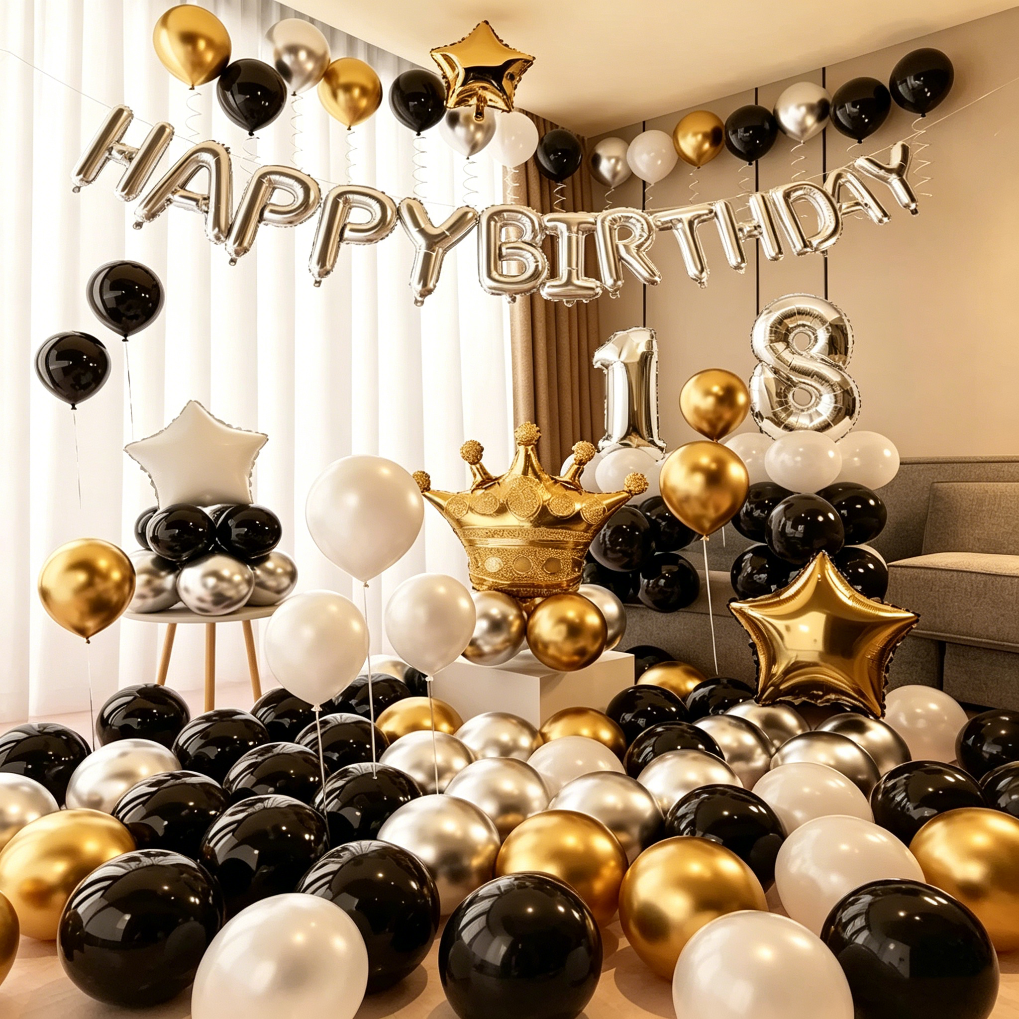 Flowerva 18th Birthday Balloon Decoration for Adult Party