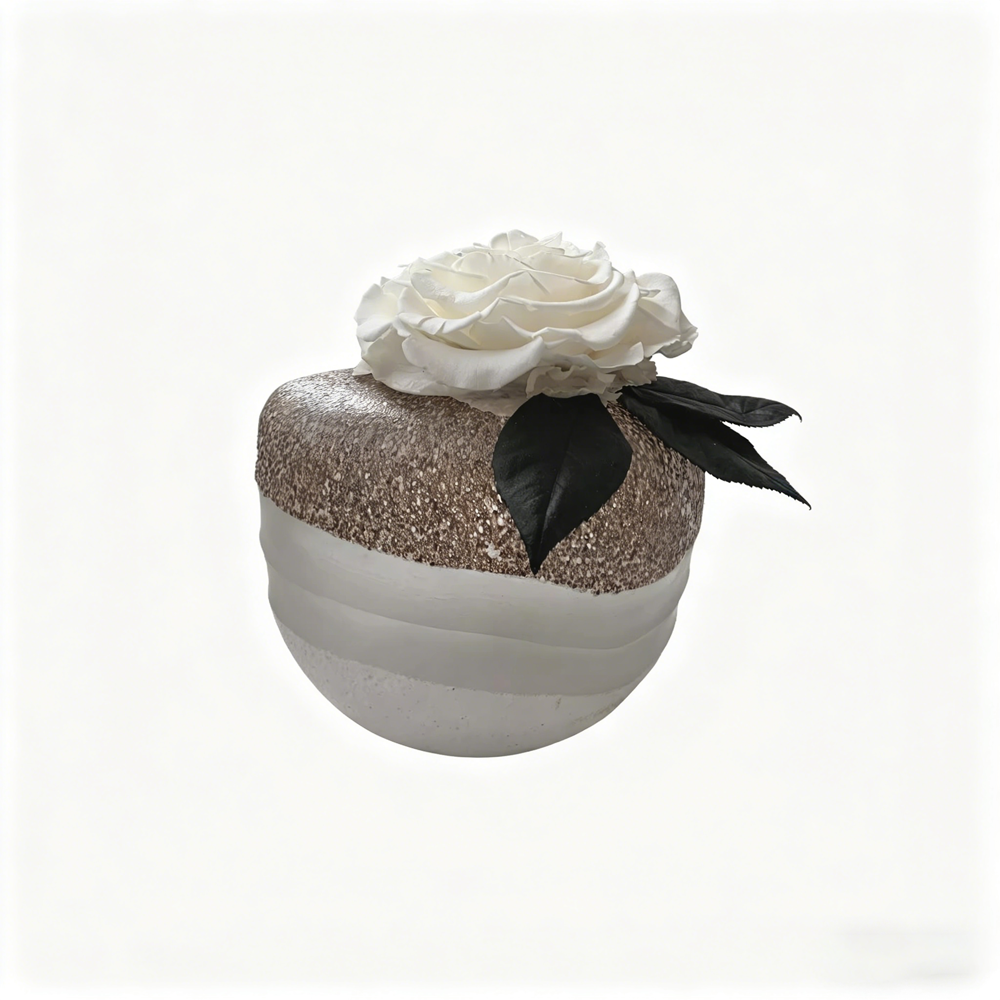 Premium White Eternal Rose Marble Glass Vase Gift Box