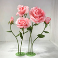Flowerva Pink Rose Verdant Cluster Premium Decor