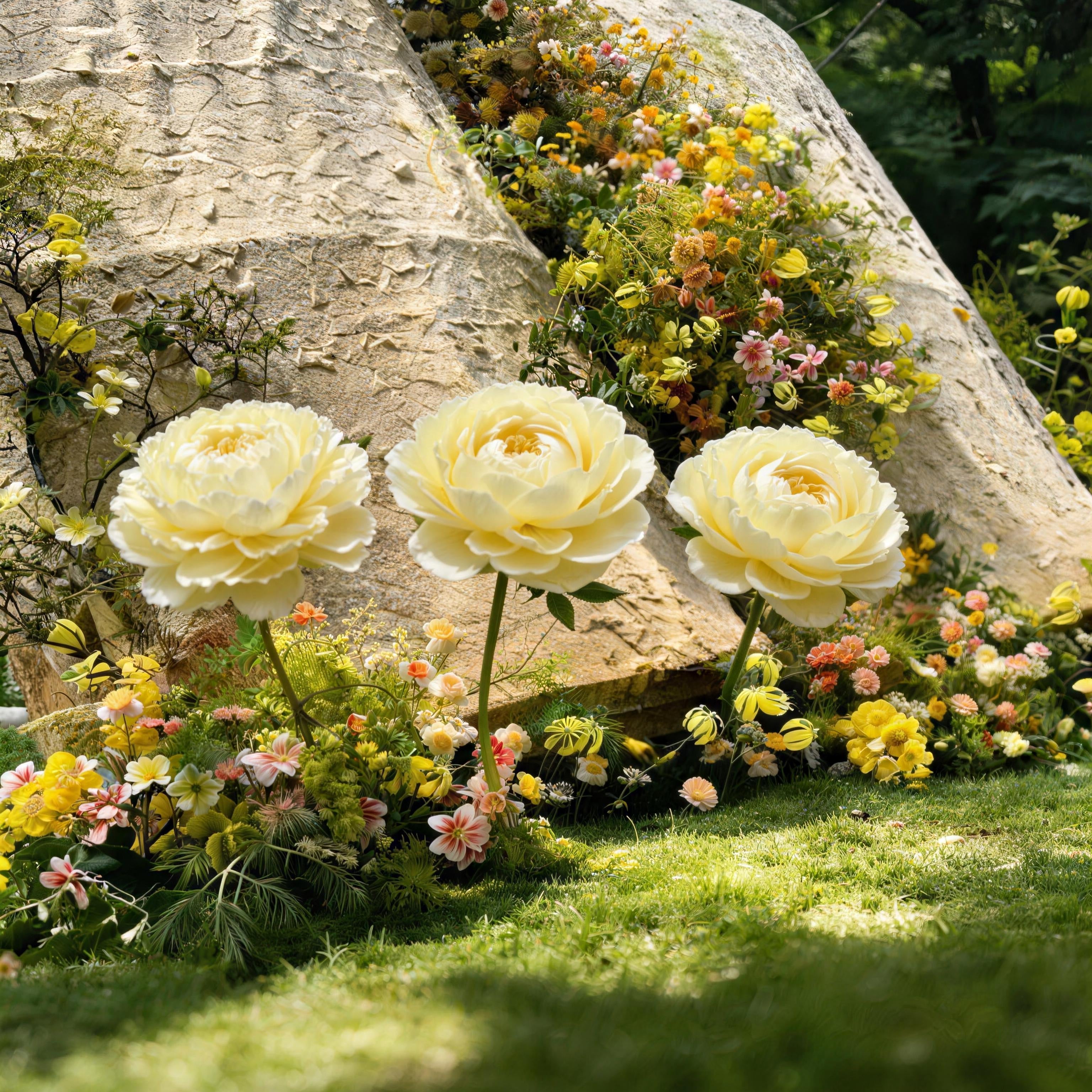 Bomng Imperial Cream Paper Peony Premium Flower