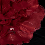 Flowerva Scarlet Shimmer Ruffled Fabric Flower