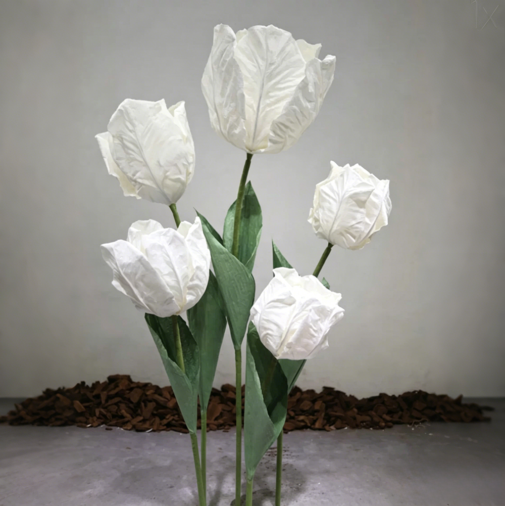 Flowerva Sculptured Tulip Form Premium Decor