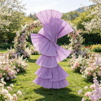 Flowerva Retro Purple Fan Shaped Wedding Decoration