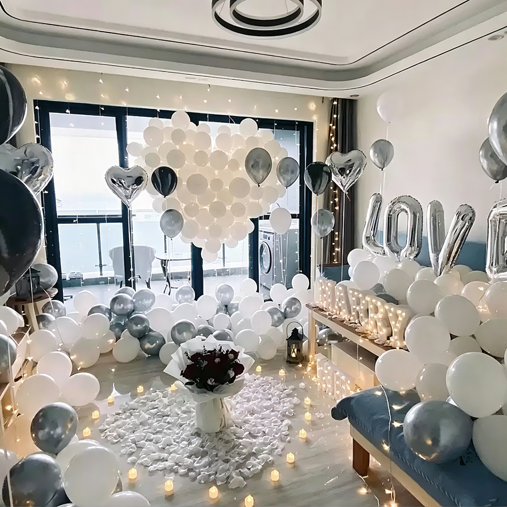 Flowerva Romantic Balloon Decor Kit for Proposal & Confession