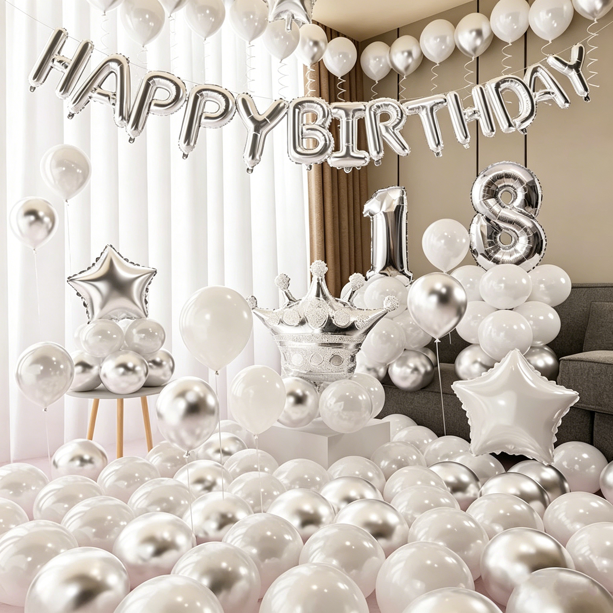 Flowerva 18th Birthday Balloon Decoration for Adult Party
