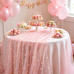 Flowerva Pearl Tulle Table Runner
