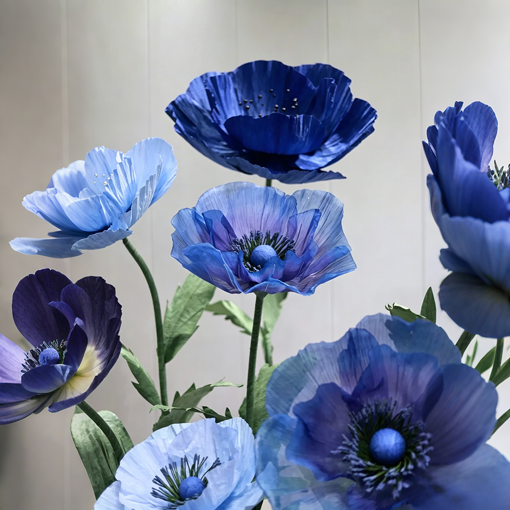 Flowerva Indigo Petal Sculpture Premium Decor
