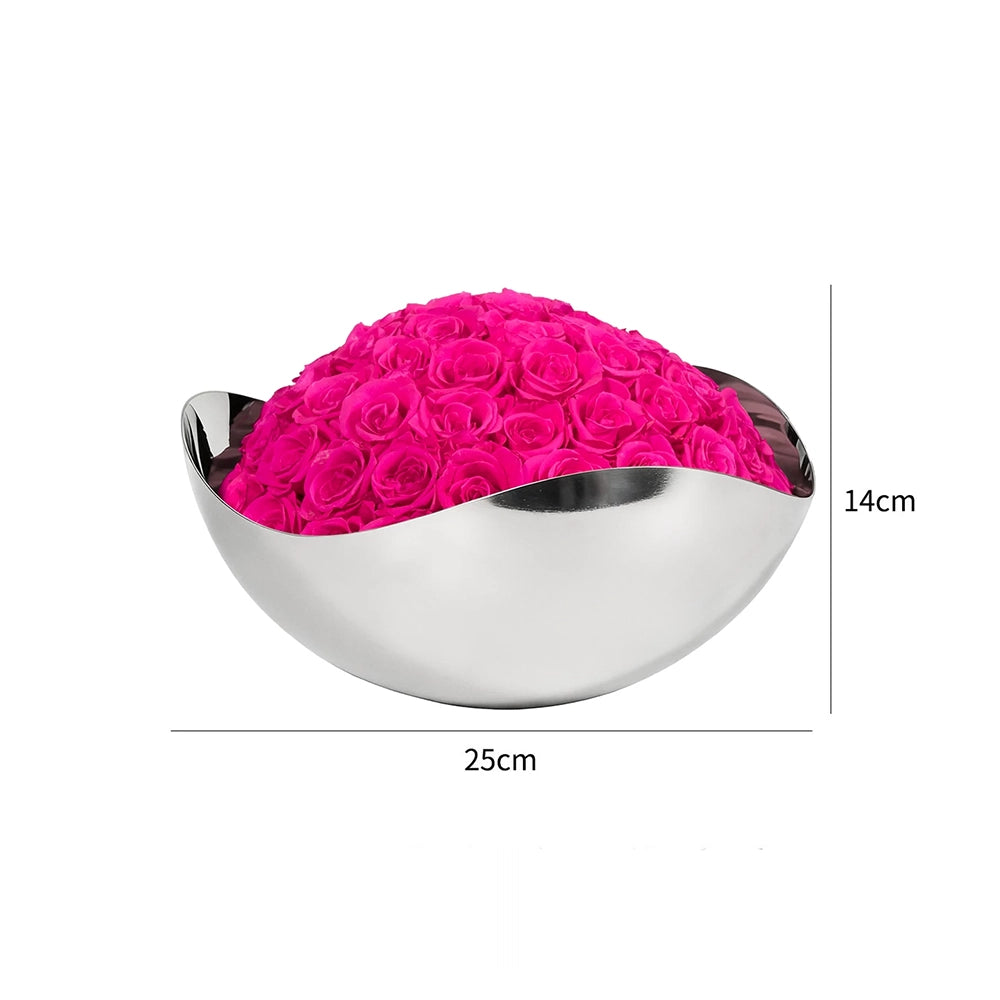 Flowerva Sculptural Metal Bowl Arrangement Premium Decor