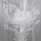 Flowerva White Serenity Floral Heart Sheer Texture Table Flower