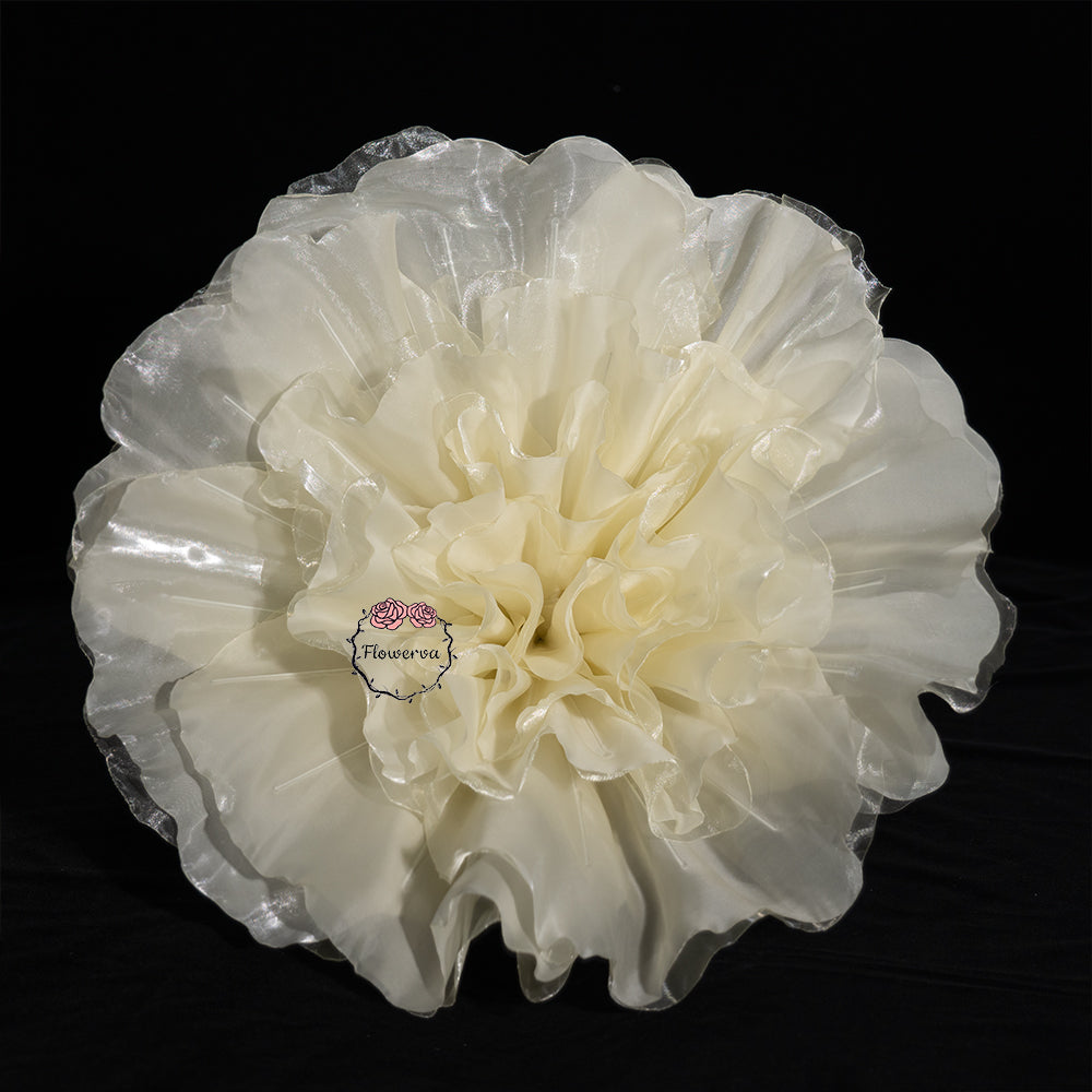 Flowerva Champagne Pearl Shimmer Ruffle Fabric Decor