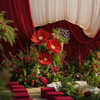 Flowerva Ethereal Crepe Paper Poppy Red Art Installation