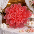 Flowerva Crimson Ruffled Tulle Premium Flower