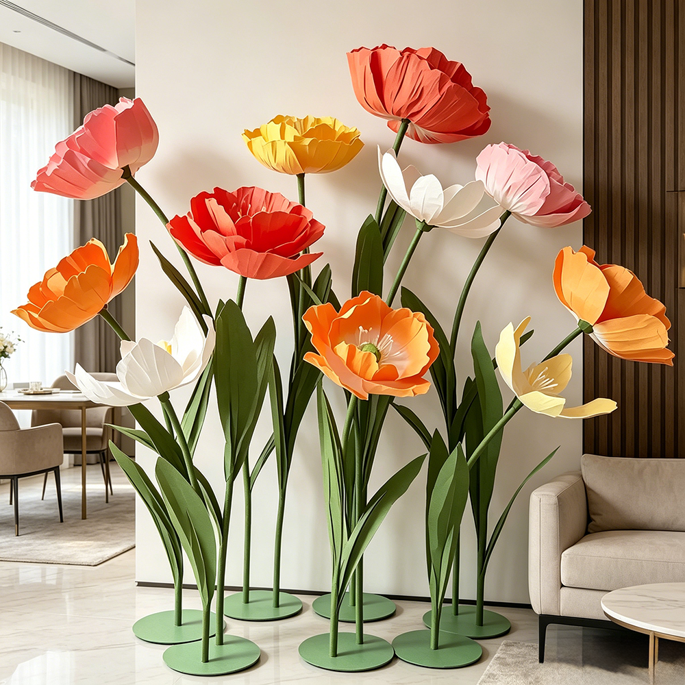 Flowerva Standing Poppy Aura Sculpture Premium Decor