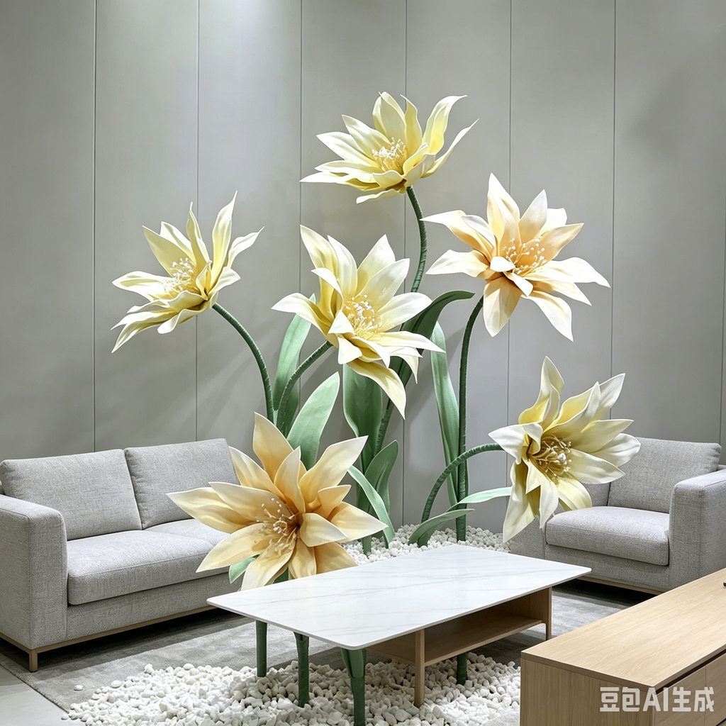 Flowerva Cream Star Bloom Premium Decor