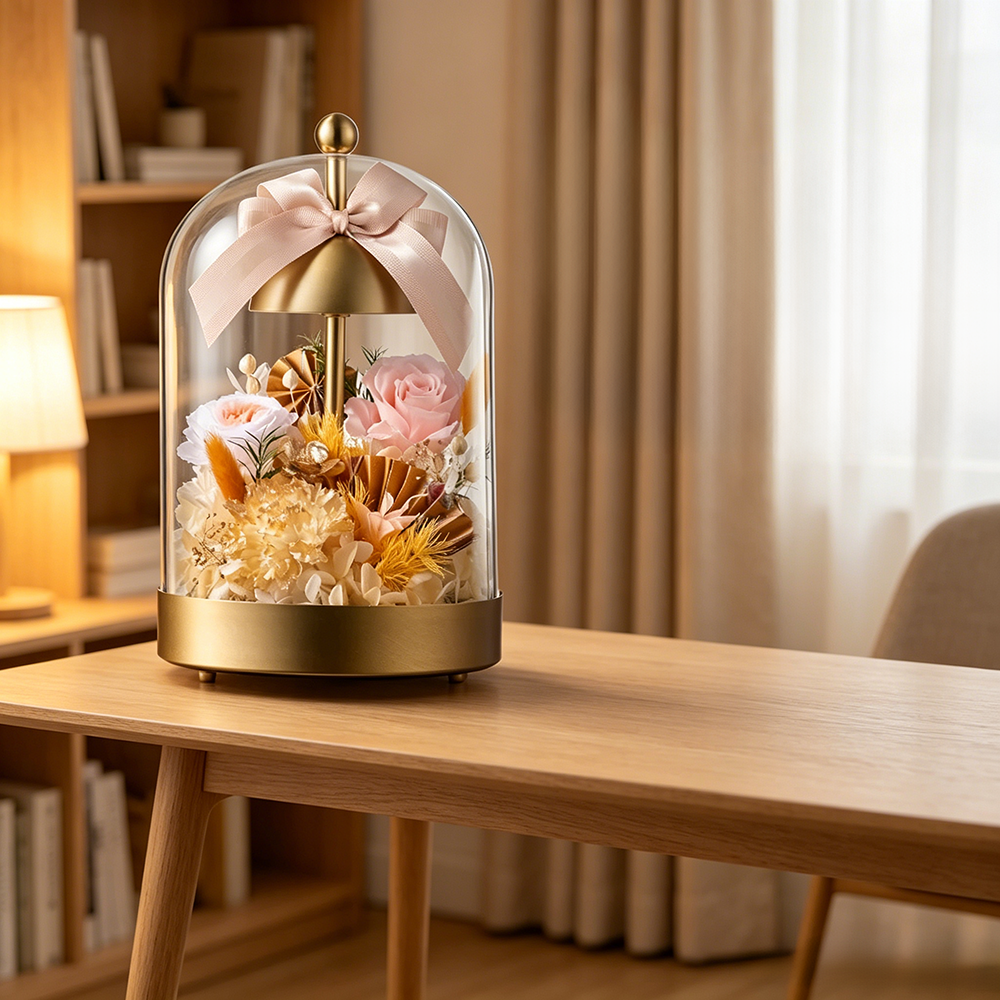 Flowerva Dome Lamp Floral Sculpture Premium Decor