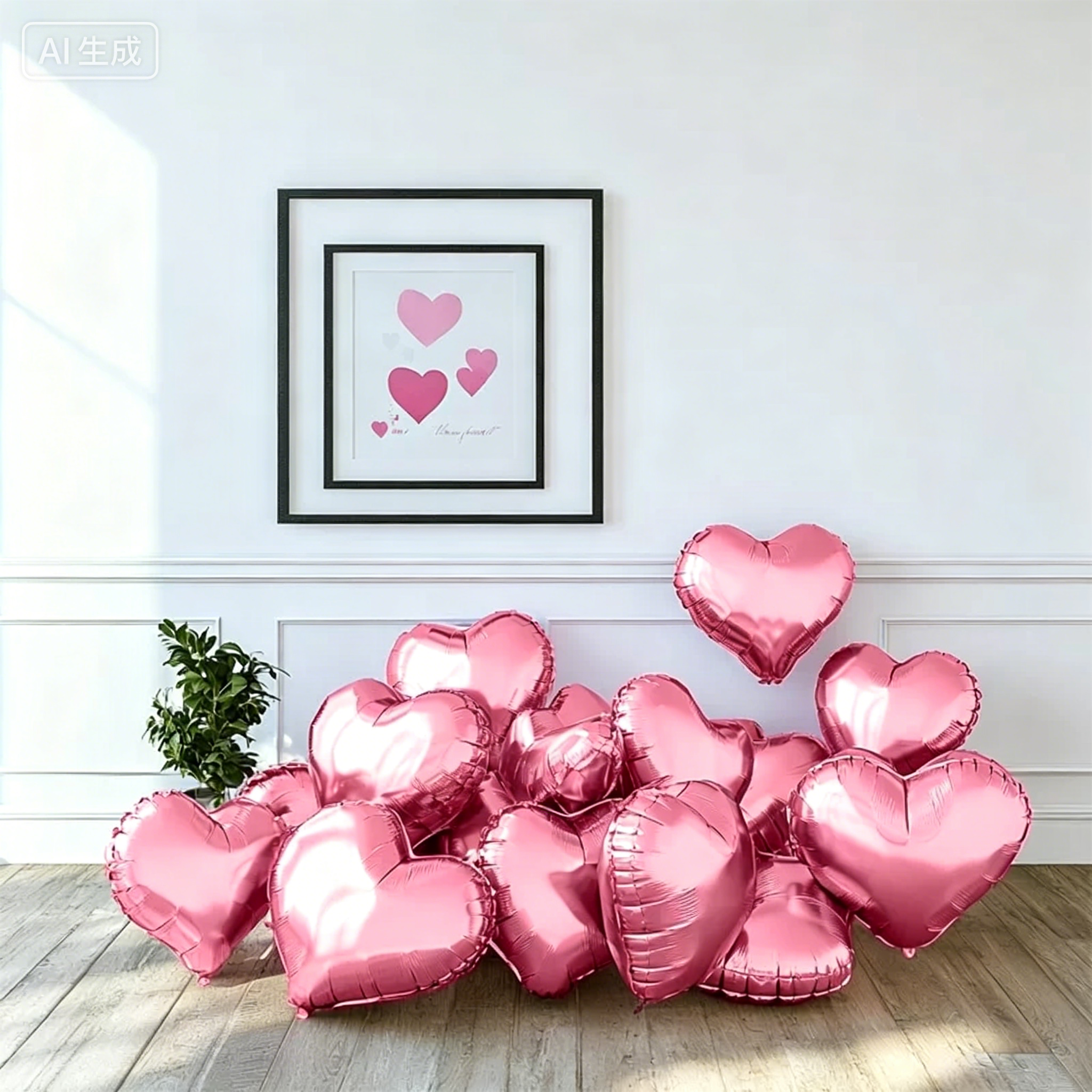 Flowerva 18-inch Pink Silver Heart Foil Balloon for Wedding Birthday Party Decoration