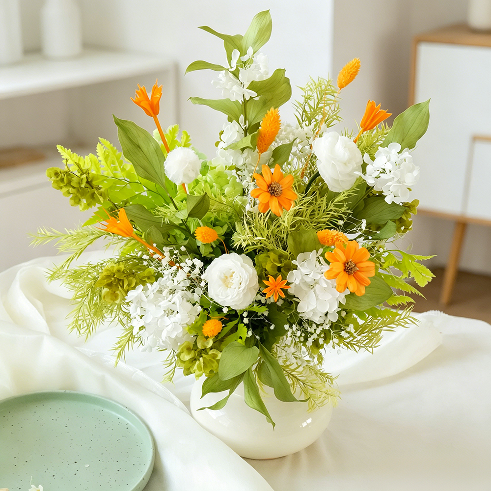 Flowerva Bright Everlasting Vase Arrangement Premium Decor