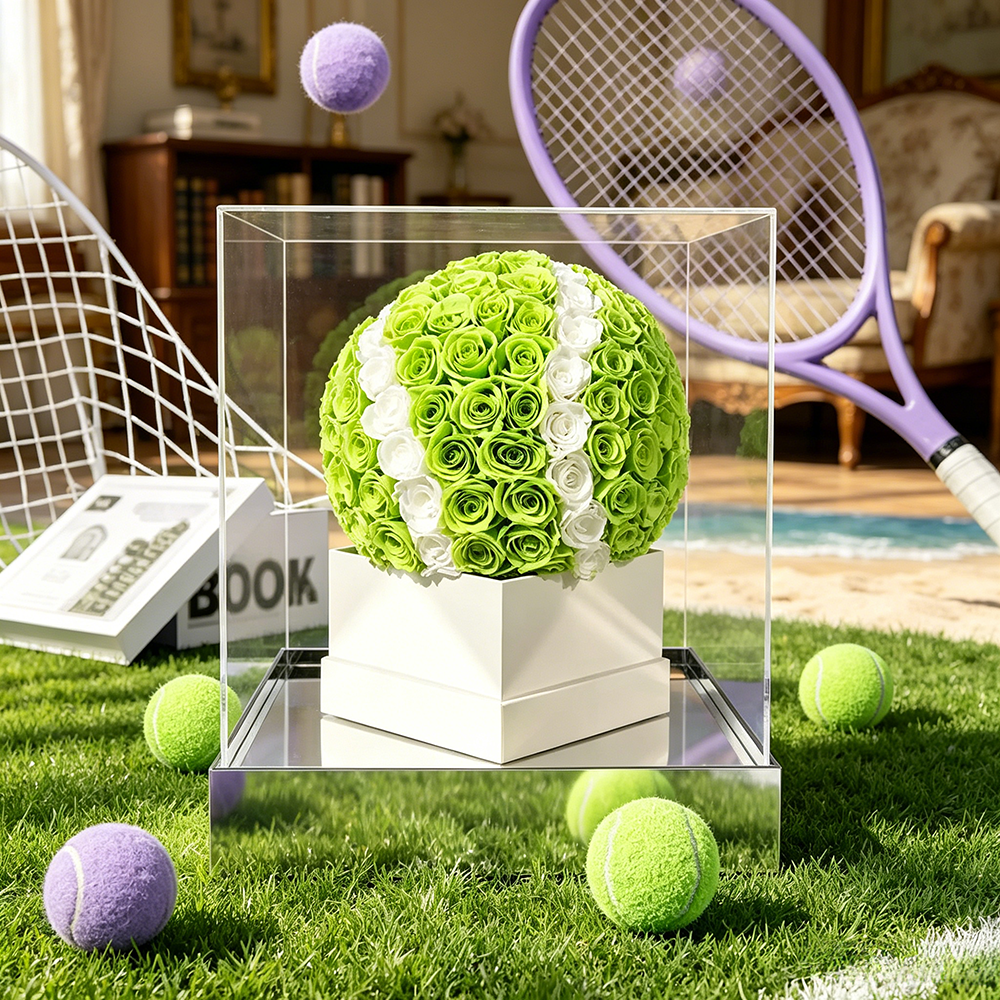 Flowerva Tennis Ball Silhouette Display Premium Decor