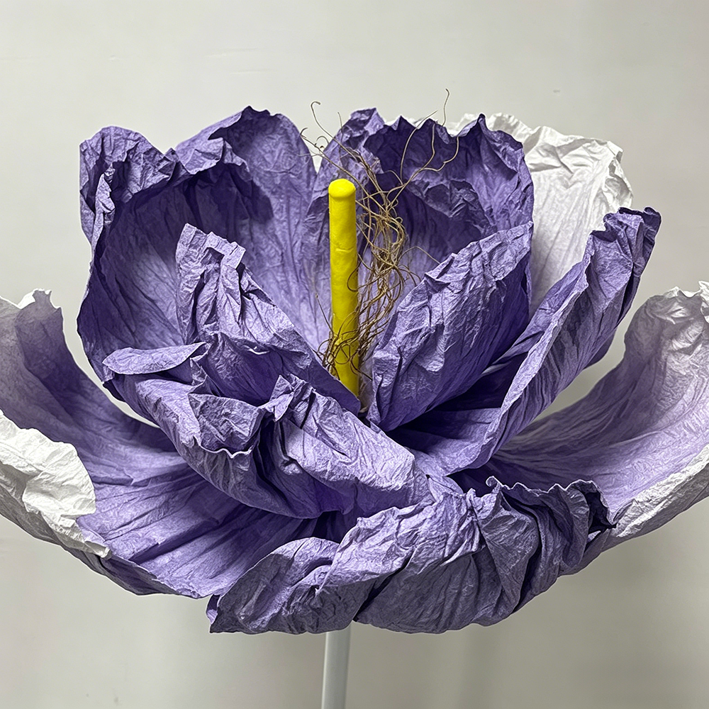 Flowerva Purple Crinkle Contour Premium Decor