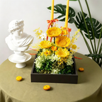 Flowerva Sunflower Preserved Bloom Acrylic Box Premium Decor