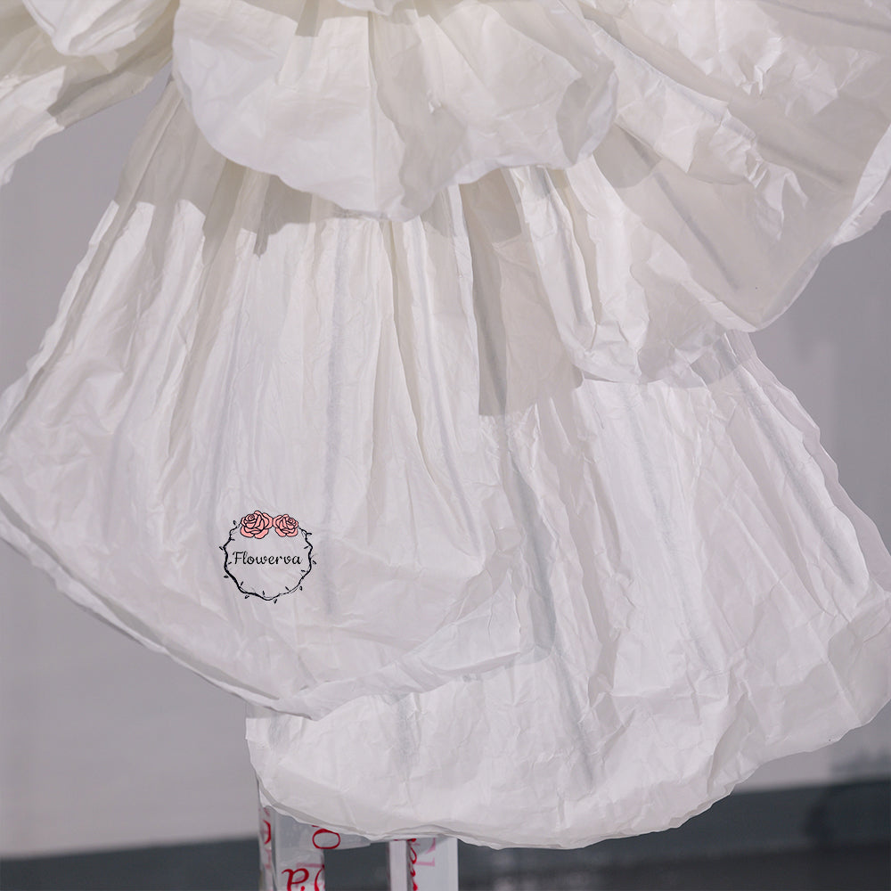 Flowerva Couture Crinkle White Art Installation