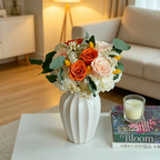 Flowerva Fluted Vase Layered Arrangement Premium Decor