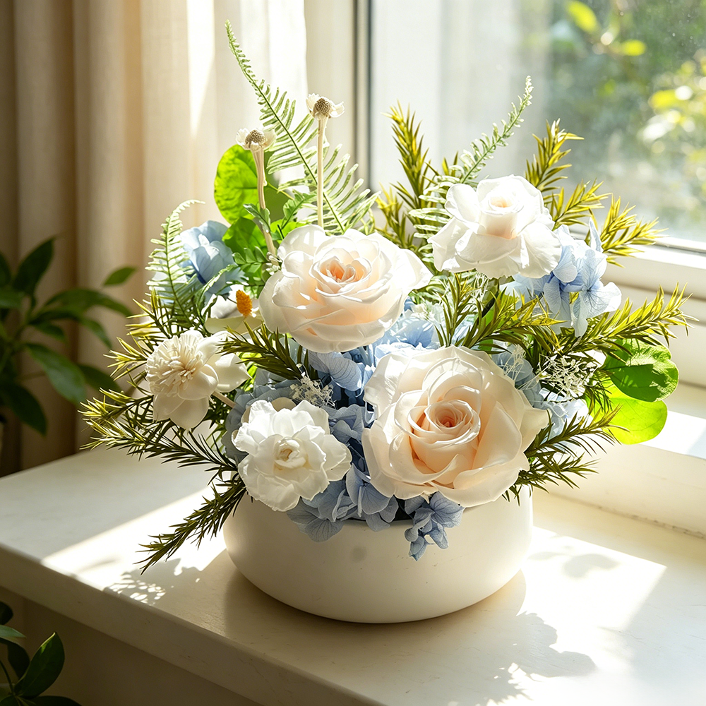 Flowerva Everlasting Bowl Arrangement Premium Decor