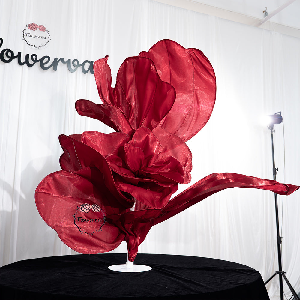 Flowerva Crimson Dream  Floral Heart Silk Textured Table Flower