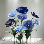 Flowerva Blue Poppy Gradient Premium Decor