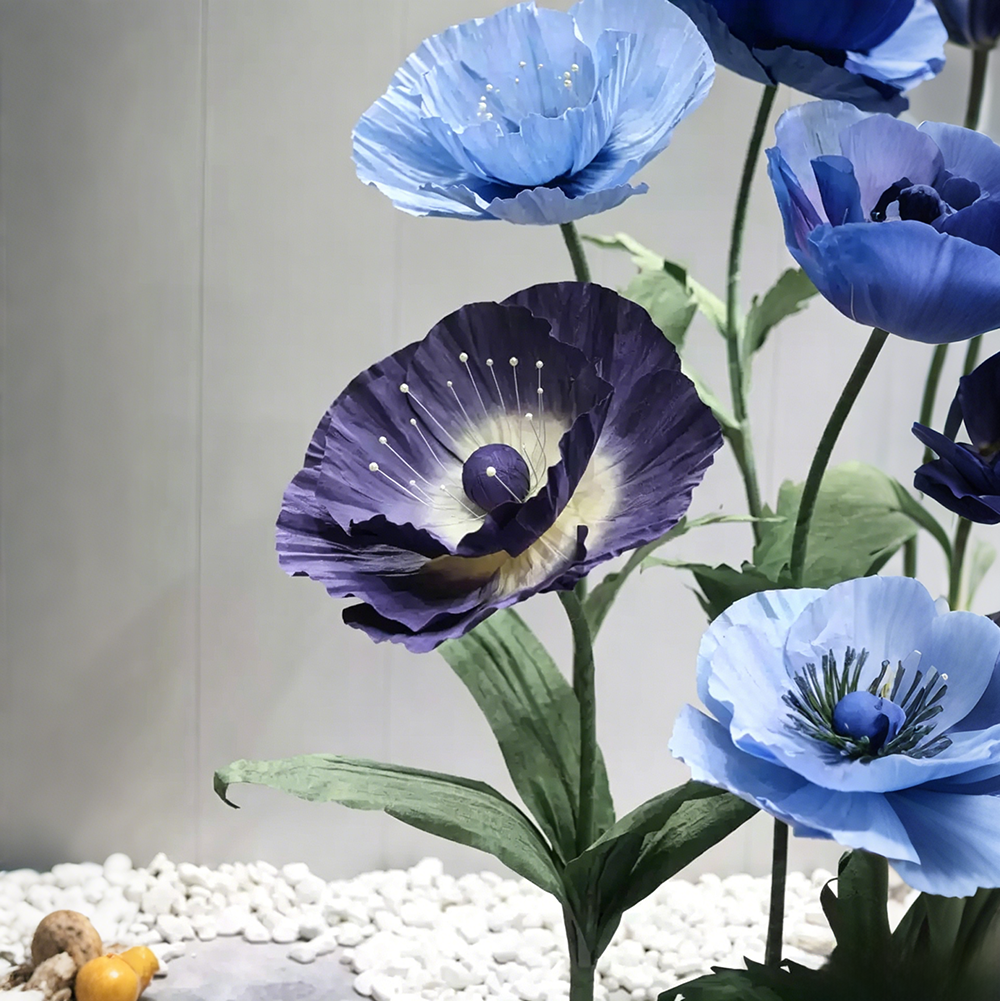 Flowerva Indigo Petal Sculpture Premium Decor