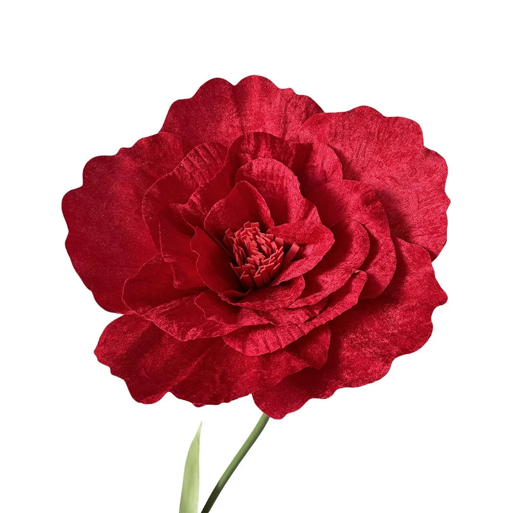 Flowerva Crimson Monochromatic Relief Premium Decor