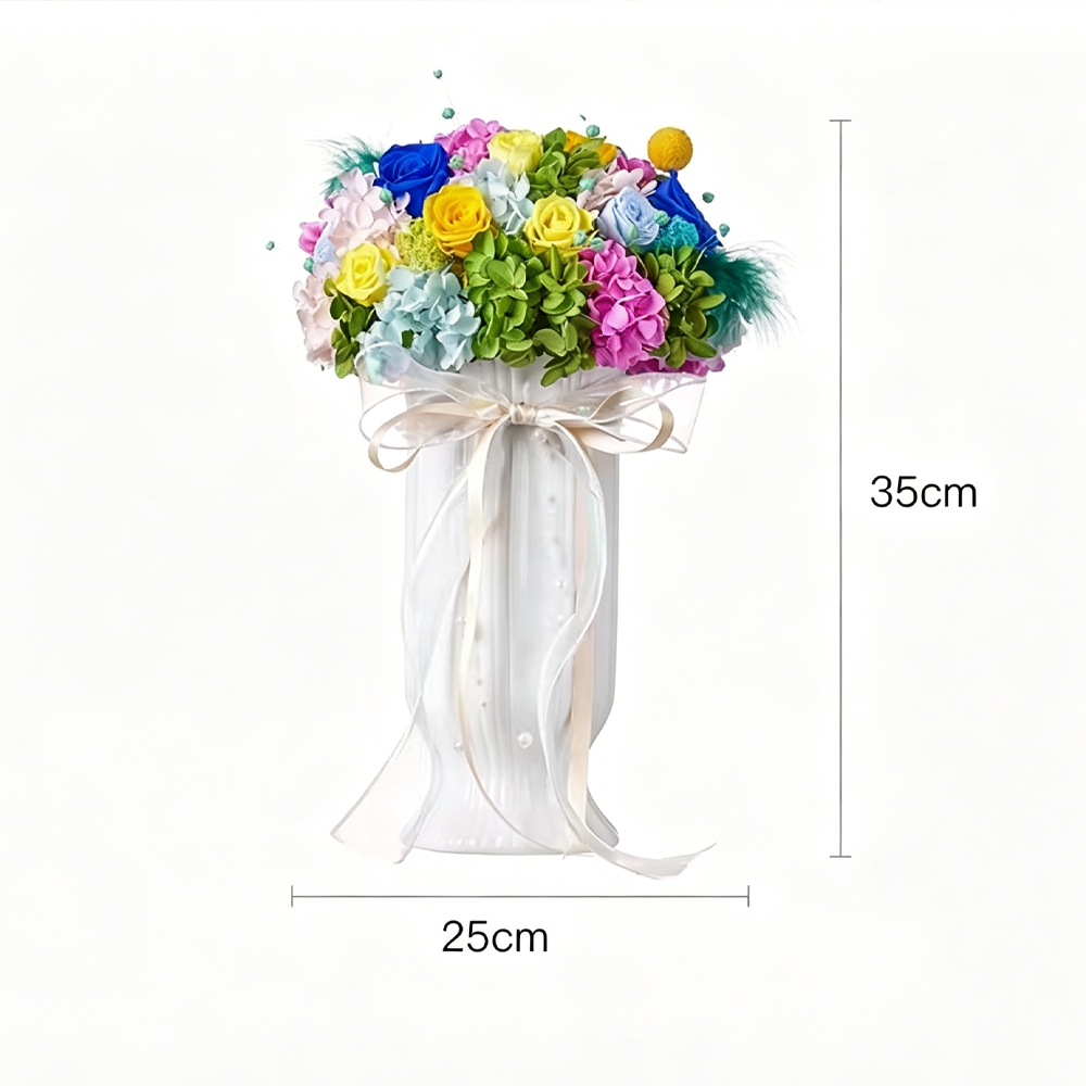 Premium Monet Garden Preserved Rose Vase