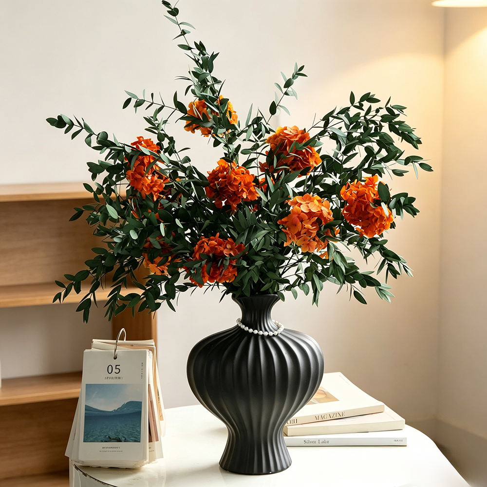Flowerva Lush Foliage Vase Arrangement Premium Decor