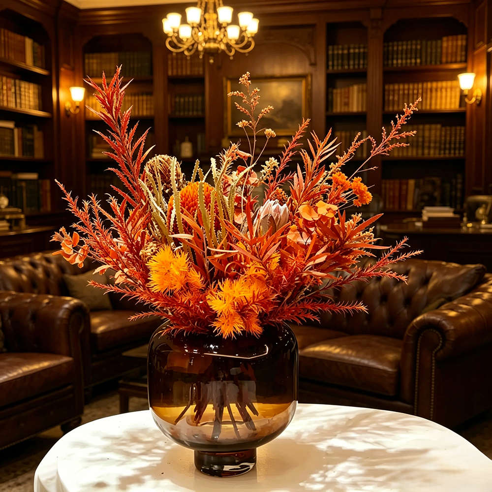 Flowerva Earthy Everlasting Vase Arrangement Premium Decor