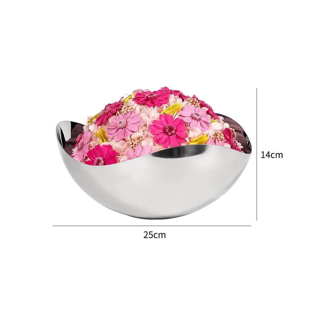 Flowerva Sculptural Metal Bowl Arrangement Premium Decor